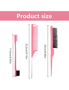 Set de 3 Cepillos para Cabello HN - Control de Bordes Rosa 2