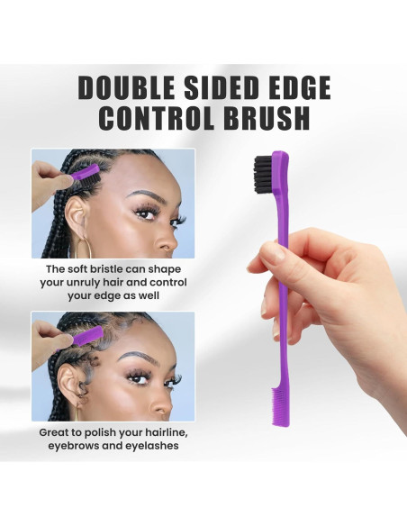 Juego de 3 Cepillos para Cabello BRIMFULITE - Púrpura