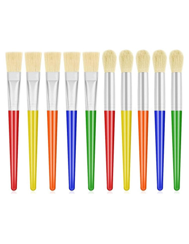 Juego de Pinceles de Pintura Anezus para Niños 10 Pcs