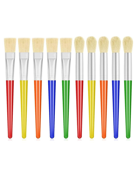 Juego de Pinceles de Pintura Anezus para Niños 10 Pcs