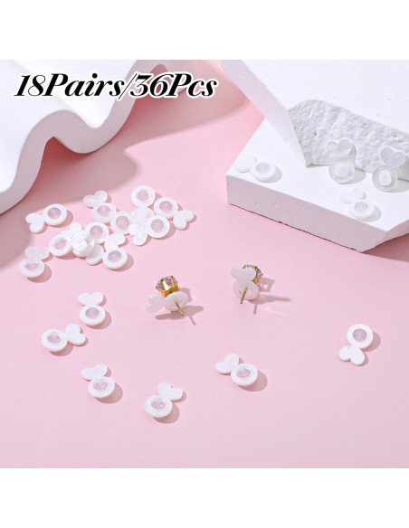 36 Respaldo de Aretes de Silicona en Forma de Corazón Sorcristy 36 Respaldo de Aretes de Silicona en Forma de Corazón Sorcristy