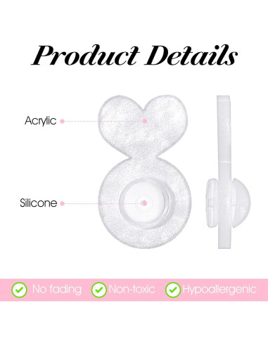 36 Respaldo de Aretes de Silicona en Forma de Corazón Sorcristy