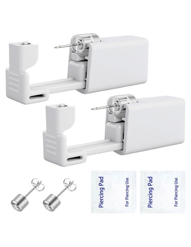 Kit de perforación de orejas SLVIEKAE con aretes CZ 4mm