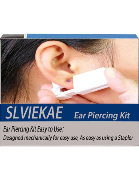 Kit de perforación de orejas SLVIEKAE con aretes CZ 4mm