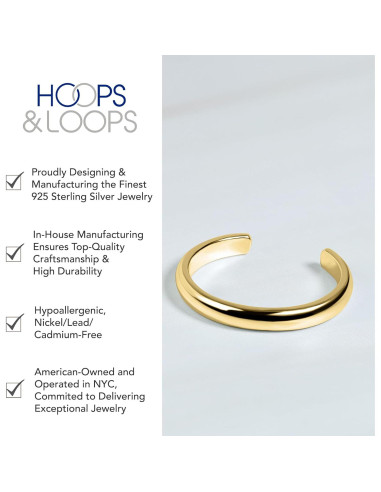 Anillo Abierto de Dedo Plata Esterlina 925 Aros y Bucles