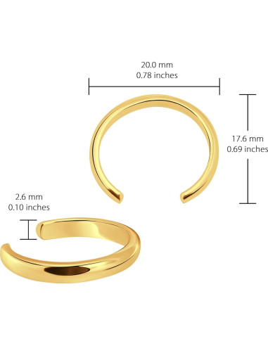 Anillo Abierto de Dedo Plata Esterlina 925 Aros y Bucles