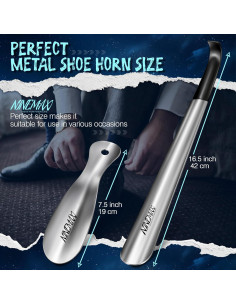 Cuerno de Zapato NINEMAX Mango Largo 41.91 cm y Corto 19.05 cm 2