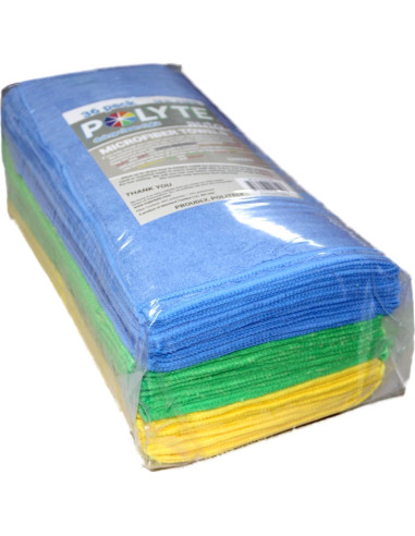 Toalla de limpieza microfibra POLYTE Premium 40.6x40.6 cm 36 unidades