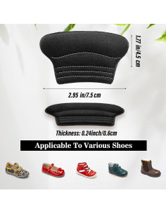 Agarraderas para Talones Niños Hpmjz 6 Pcs Autoadhesivas Negro 2