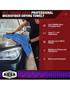 Toallas de Microfibra AIDEA 2PK para Secado de Autos 79x61cm 2