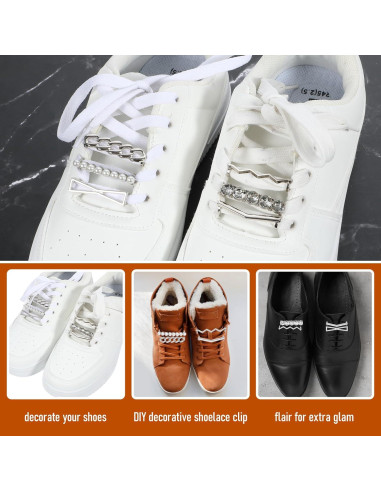 6 PARES Clips Decorativos para Cordones de Zapatos Dorados