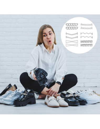 6 PARES Clips Decorativos para Cordones de Zapatos Dorados