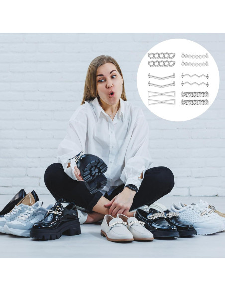 6 PARES Clips Decorativos para Cordones de Zapatos Dorados