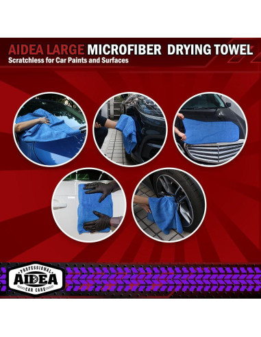 Toallas de Microfibra AIDEA 2PK para Secado de Autos 79x61cm