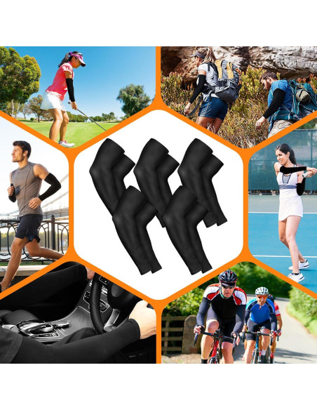 Mangas para Brazos AURUZA UV UPF 50 - 5 Pares Negros