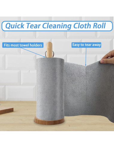 75 Rollos de Paños de Microfibra Niurewan Gris Reutilizables