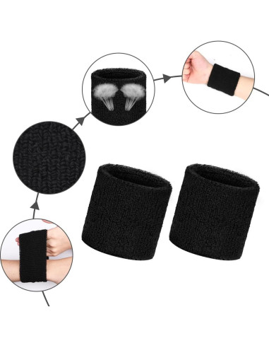 Conjunto de Muñequera Deportiva Aucuu 2PCS Absorbentes