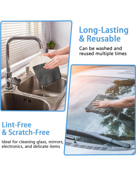 75 Rollos de Paños de Microfibra Niurewan Gris Reutilizables