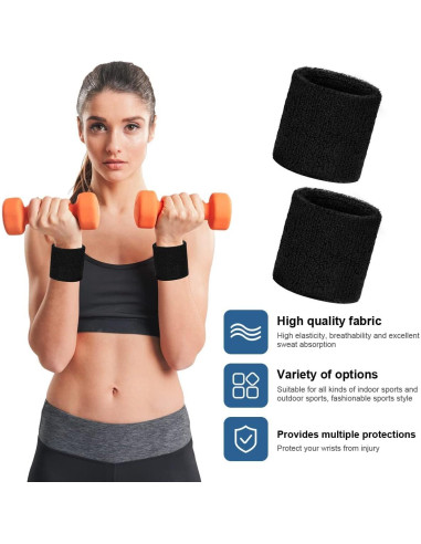 Conjunto de Muñequera Deportiva Aucuu 2PCS Absorbentes