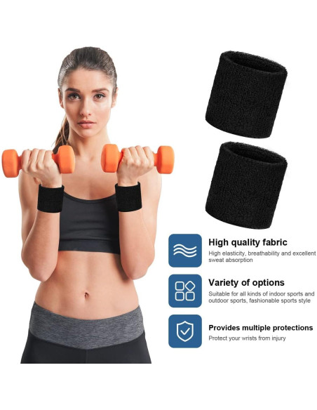 Conjunto de Muñequera Deportiva Aucuu 2PCS Absorbentes