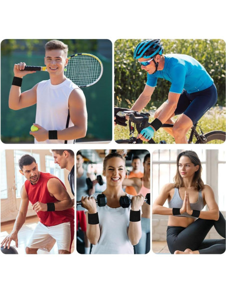 Conjunto de Muñequera Deportiva Aucuu 2PCS Absorbentes