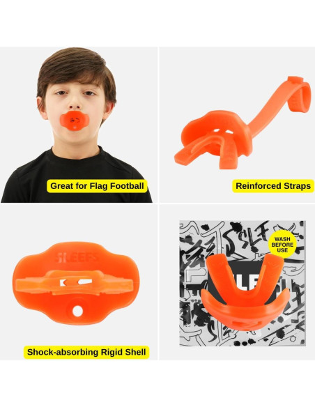 Protector Bucal para Niños SLEEFS Naranja - Sin Hervir, Ajuste Cómodo