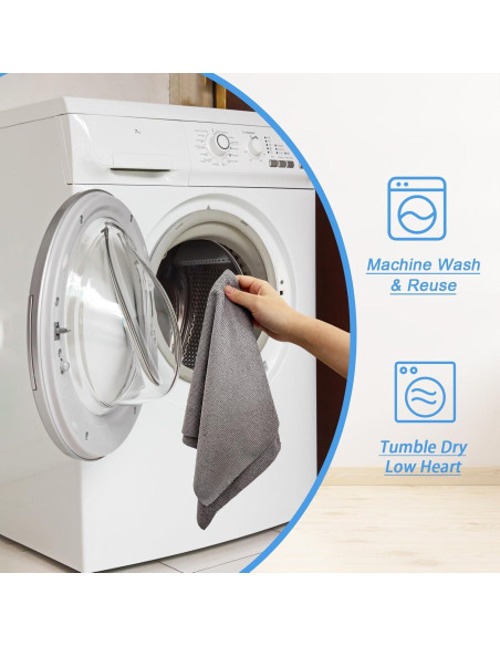 75 Rollos de Paños de Microfibra Niurewan Gris Reutilizables