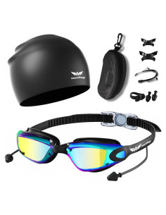 Gafas de natación 7 en 1 AzureWings con gorro y accesorios