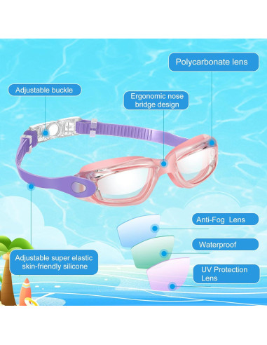 Gafas de natación Flutesan 6 Pack Adultos Niños Antivaho