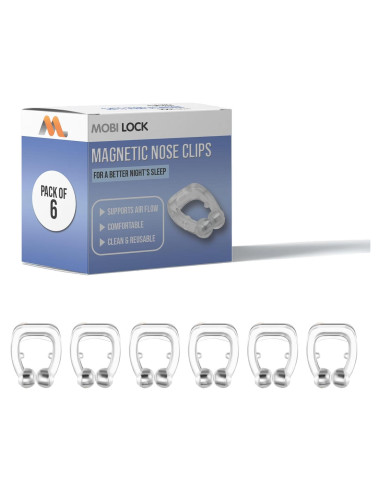 Paquete de 6 Clips Nasales Magnéticos Mobi Lock - Silicona Reutilizable