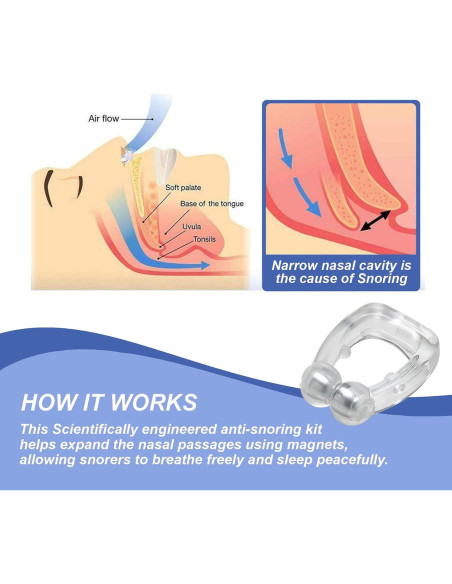 Paquete de 6 Clips Nasales Magnéticos Mobi Lock - Silicona Reutilizable