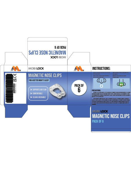 Paquete de 6 Clips Nasales Magnéticos Mobi Lock - Silicona Reutilizable