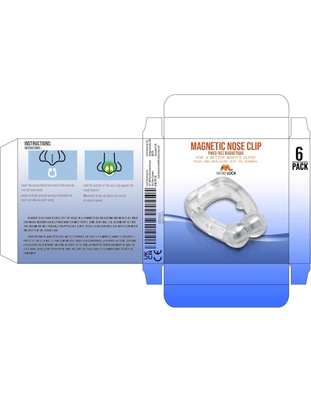 Paquete de 6 Clips Nasales Magnéticos Mobi Lock - Silicona Reutilizable