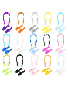 15 Juegos de Clips Nasales y Tapones para Oídos Saysurey