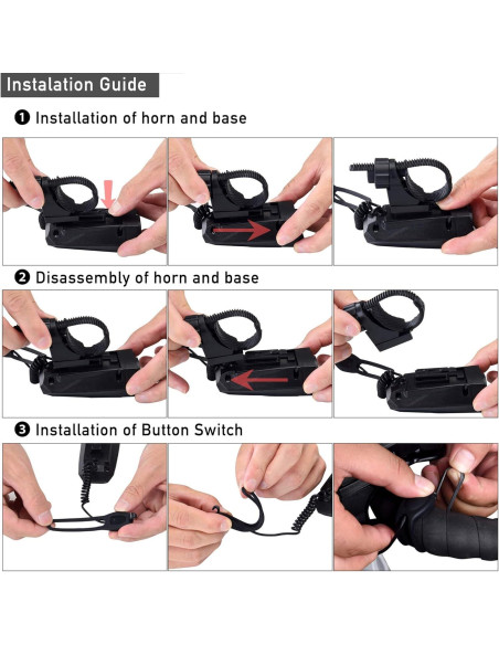 Bocina Eléctrica DAWAY A14 110dB para Bicicleta - 5 Modos