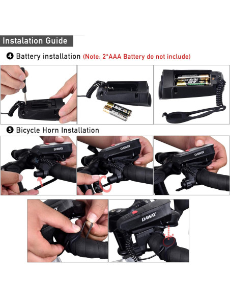 Bocina Eléctrica DAWAY A14 110dB para Bicicleta - 5 Modos