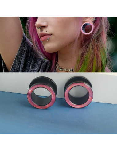 8 Pares Túneles de Oreja TIANCI FBYJS Silicona y Acero Inoxidable