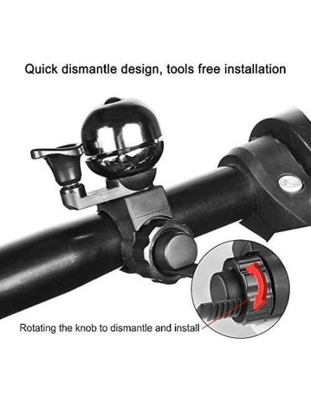 Campana de Bicicleta Accmor Ajustable Gris Titanio 16-38mm