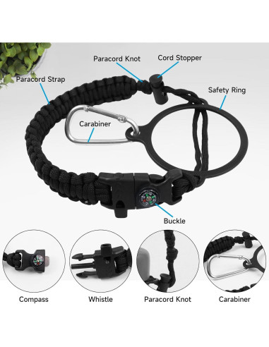 Correa de Mango Paracord SMLBJUTE para Botellas de Agua 0.35-1.89 L
