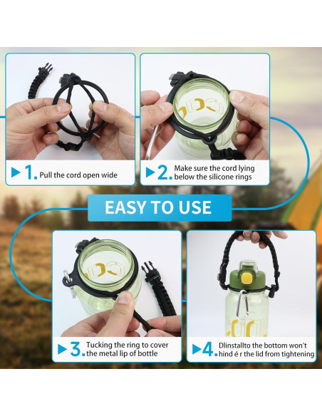 Correa de Mango Paracord SMLBJUTE para Botellas de Agua 0.35-1.89 L