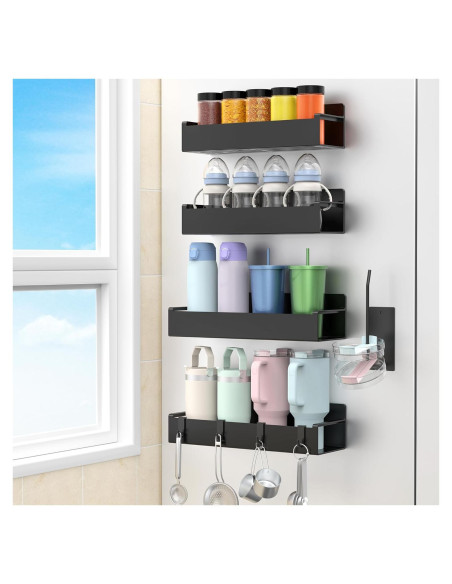 Soporte Magnético para Tazas HuggieGems - Paquete de 4, Negro