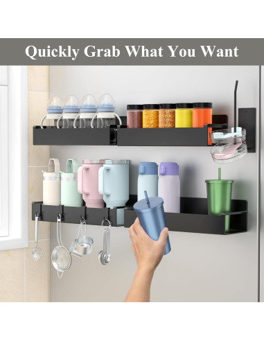 Soporte Magnético para Tazas HuggieGems - Paquete de 4, Negro