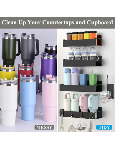 Soporte Magnético para Tazas HuggieGems - Paquete de 4, Negro