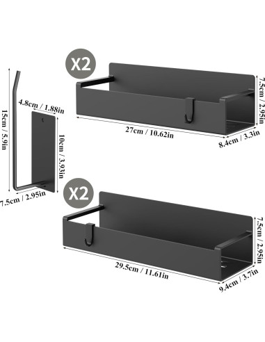 Soporte Magnético para Tazas HuggieGems - Paquete de 4, Negro