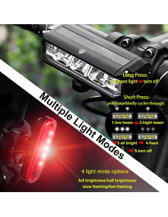 Juego de luces LED recargables KAMSANG para bicicleta 2
