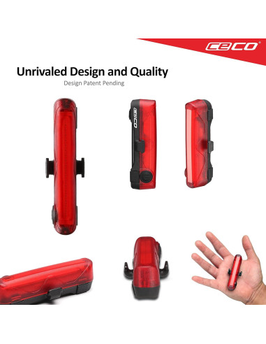 Luz Trasera LED CECO TC80 80 Lúmenes Recargable USB IP67