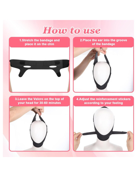 Mascarilla Reutilizable Facial Hpmjz Levantadora Línea V Negro M