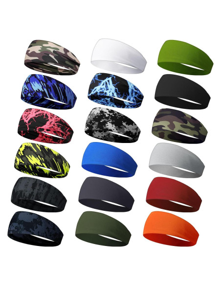 18 Bandas de Sudor Deportivas Wavyknot Unisex Transpirables