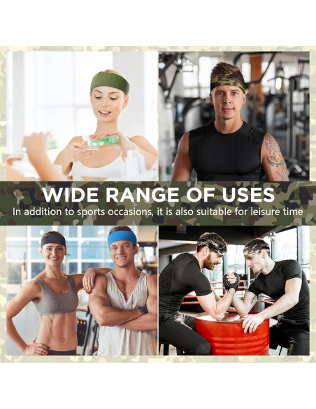 18 Bandas de Sudor Deportivas Wavyknot Unisex Transpirables