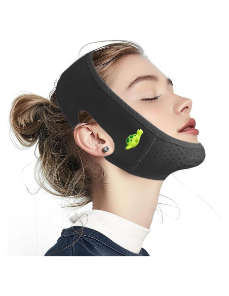 Correa Facial Reutilizable para Dormir - Elevadora V Negra